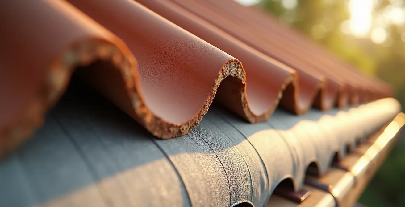 Coupe technique montrant les différentes couches d'un écran sous-toiture HPV