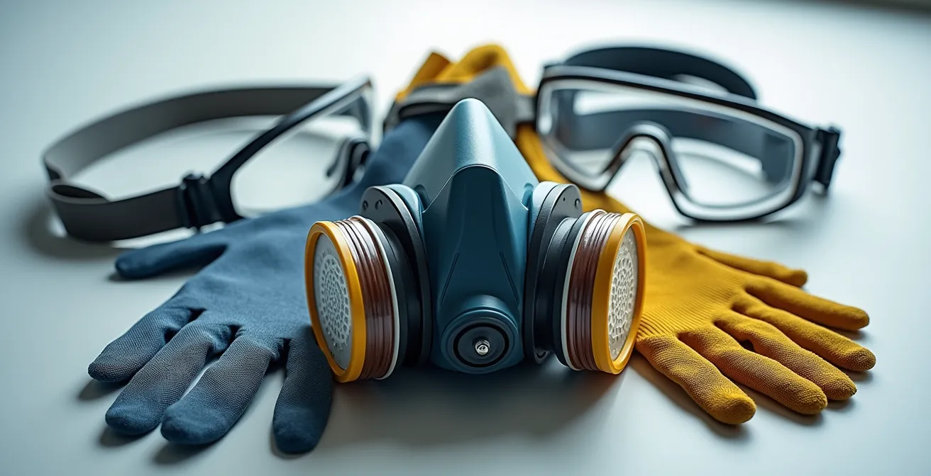 Équipements de protection individuelle pour le nettoyage de fientes de pigeons