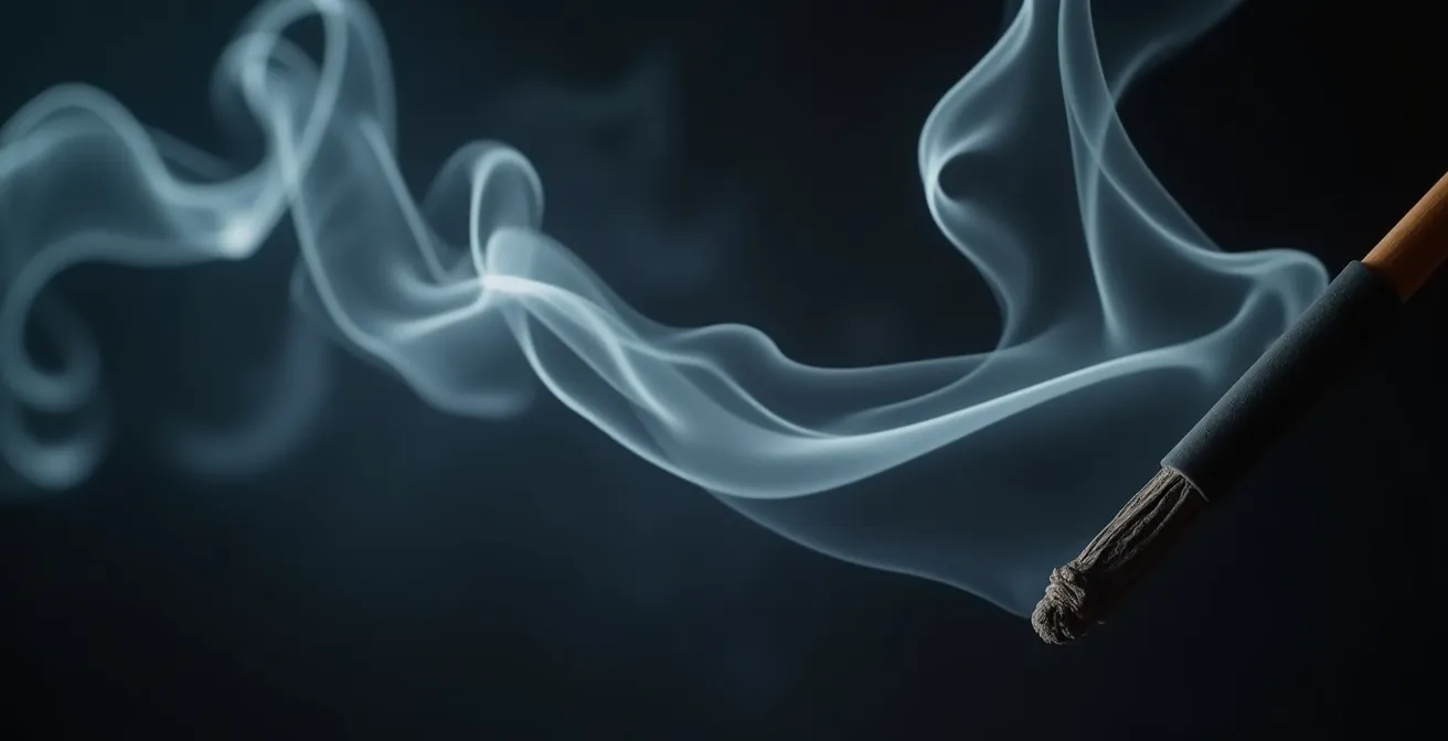 Test à la fumée d'encens pour détecter les fuites d'air dans un caisson de volet